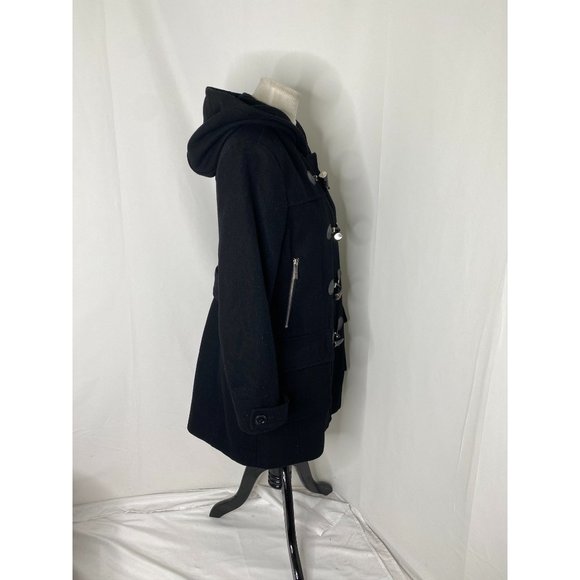 Women’s size 6 (S) Michael Kors Black wool blend full zip heavyweight coat - Picture 5 of 10